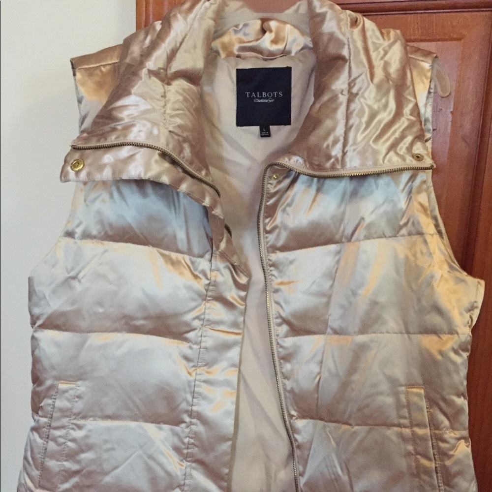 Talbots puffy vest-gold